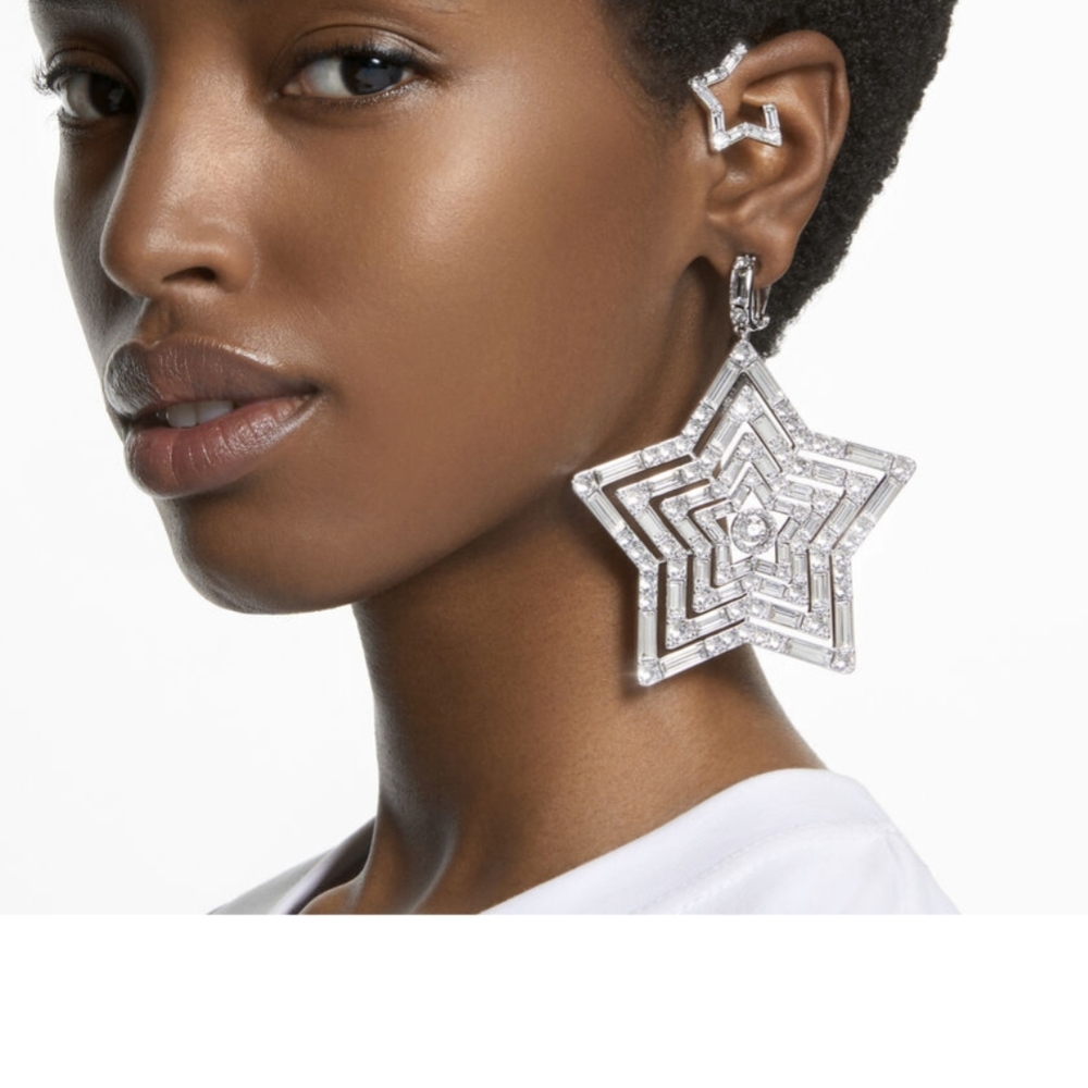 Swarovski Silver Star Earrings